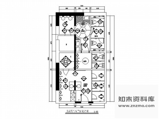 施工图郑州某时尚会所公共卫生间装修图