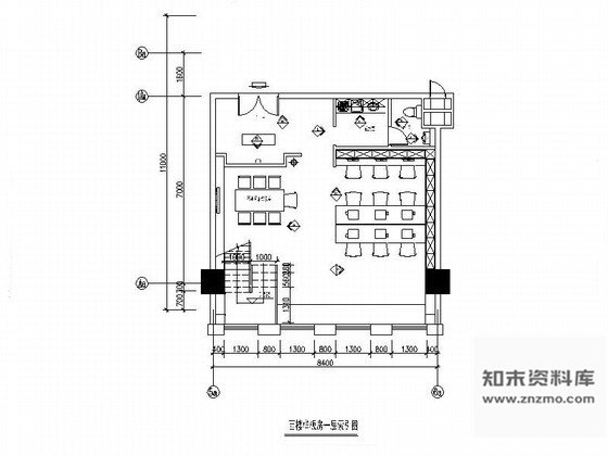 施工图80㎡loft样板房办公室装修图