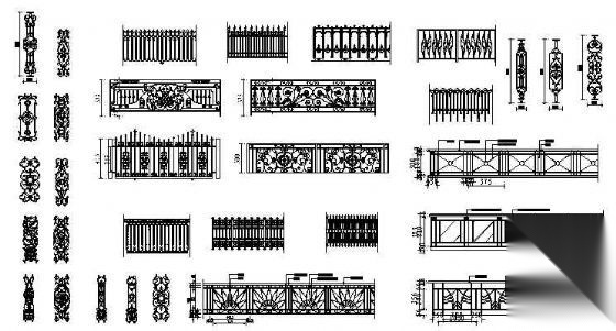 铁艺栏杆图块 柱