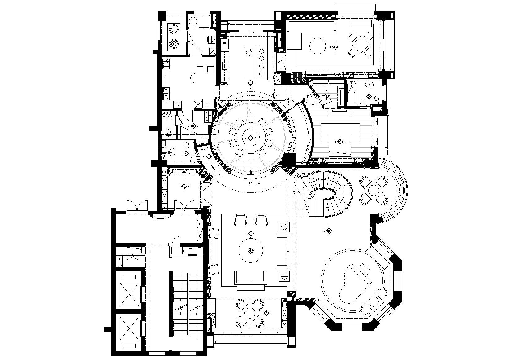 北京某豪华复式样板房装饰施工图+实景拍摄 平层