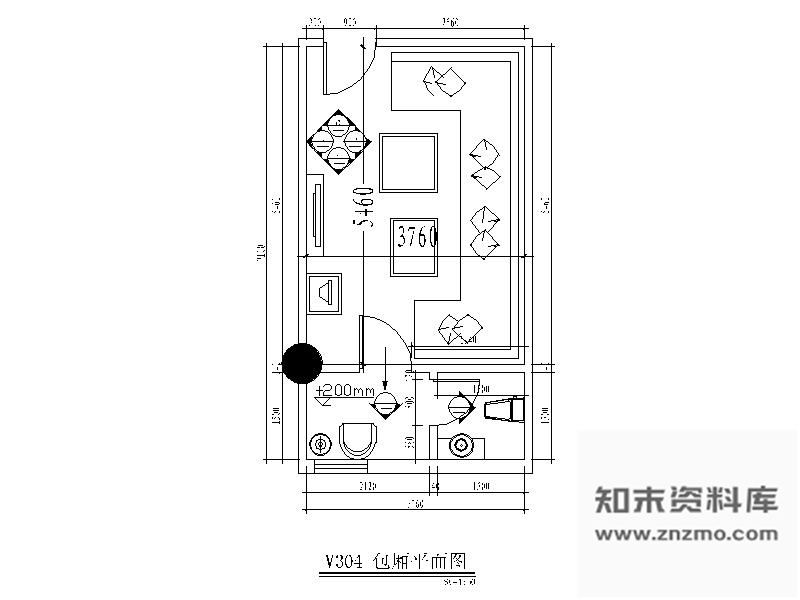 施工图酒吧包间装修图5