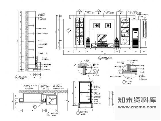 图块/节点电视背景墙装修详图