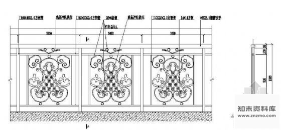 图块/节点铁艺栏杆立面图7