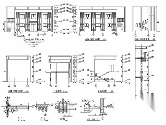 二层砖混结构火车站广场公厕结构施工图（含建筑施工图）