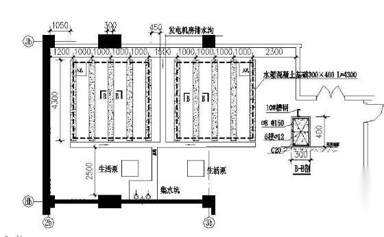 地下室泵房水箱基础详图