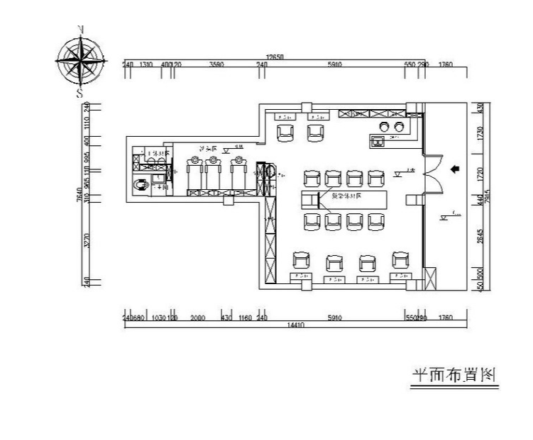 [杭州]工业风理发店设计施工图（含效果图）