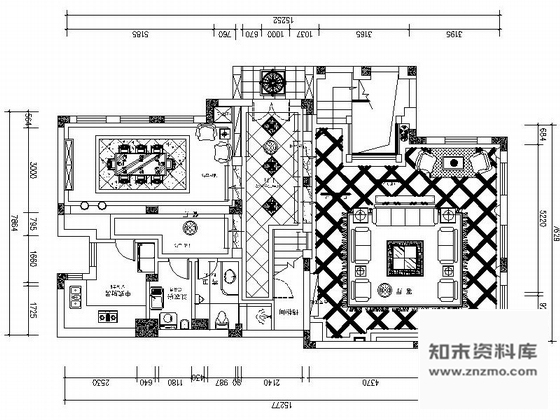 施工图北京欧式豪华温馨3层别墅室内设计CAD图