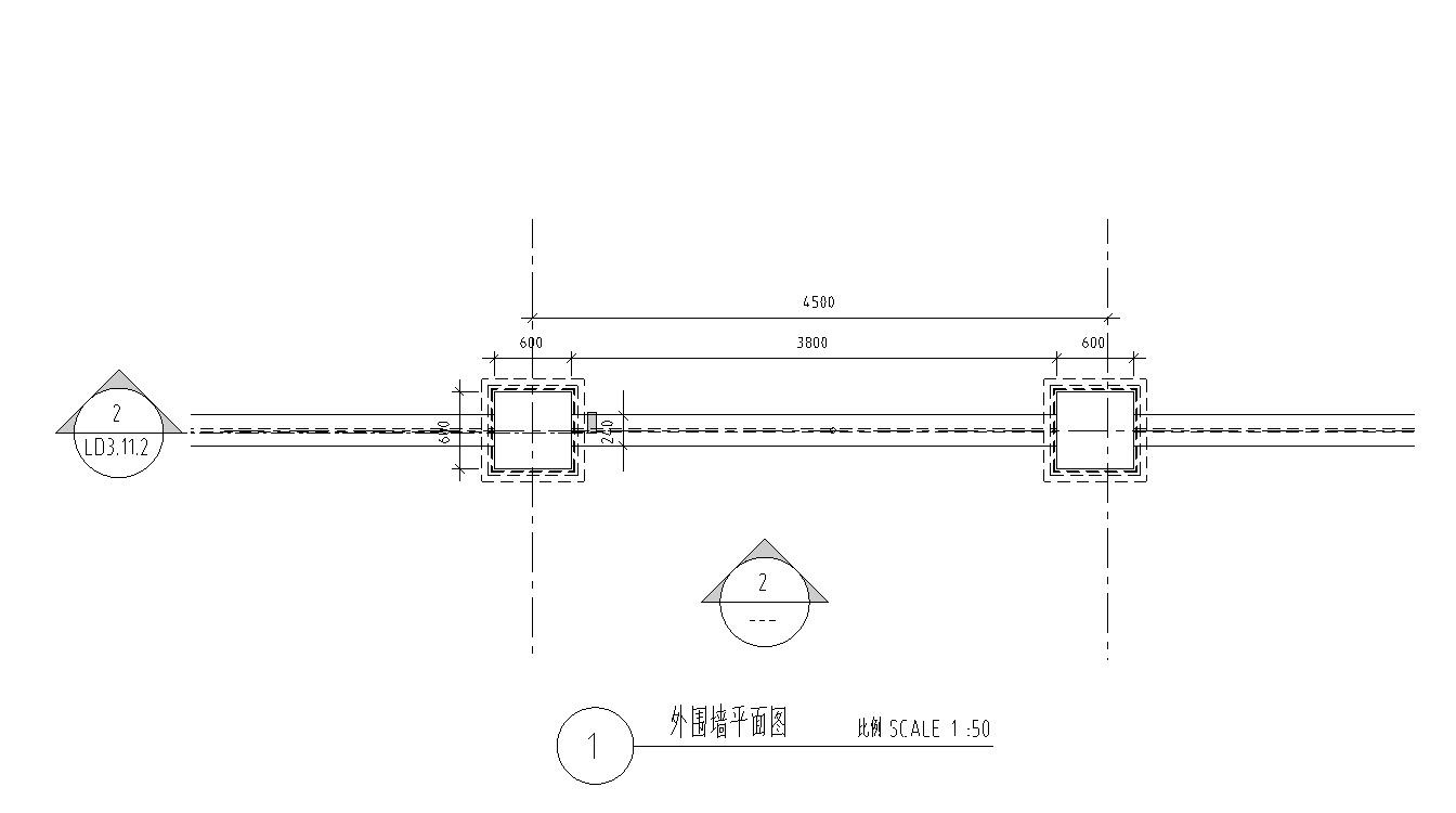 园林景观节点详图围墙施工图设计八