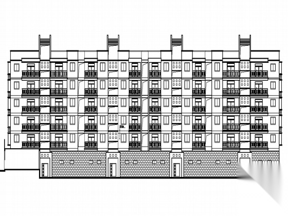 某花园式小区住宅楼群建筑施工套图 1 6号楼与配套沿街商