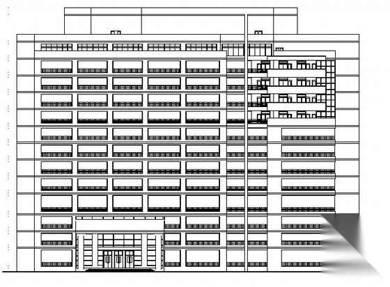 乐山市十三层武警医院住院楼建筑方案图