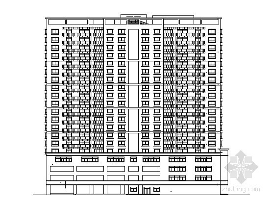 某独栋二十层商住大厦建筑施工图（带电梯）