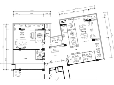 [杭州]281㎡现代装饰公司办公空间施工图