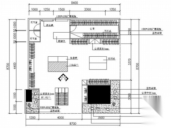 精品现代风格服装专卖店室内装修施工图（含效果图）