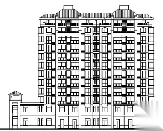 某十一层底商住宅楼方案设计