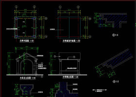 方亭子CAD景观图纸