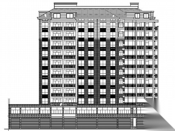 [河南]某十一层L型商住楼建筑施工图