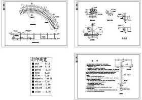 CAD老年公园E花架图纸