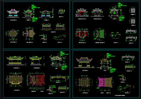 古式亭子CAD图纸