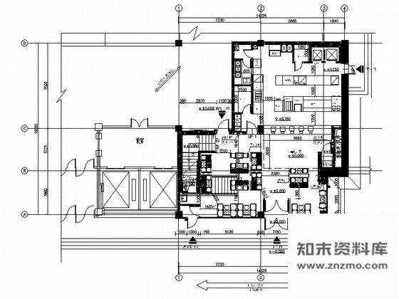 施工图哈尔滨美国跨国连锁现代高档餐厅装修施工图含方案