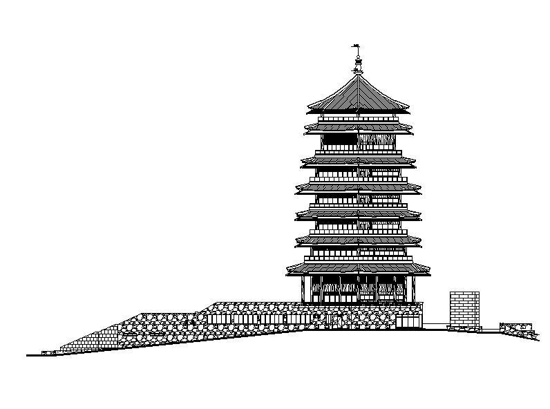 [宁夏]七层传统风格办公酒店综合体建筑施工图