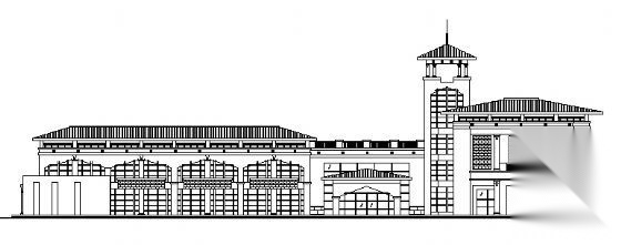 [安县]某低层花园大酒店及公寓宿舍楼建筑方案图