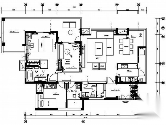 [成都]150平米三居样板房施工图 平层