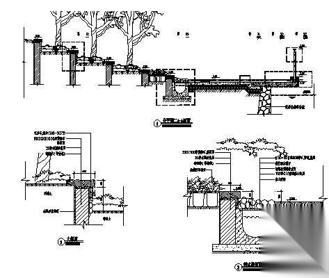 景观设计施工图节点详图 局部景观