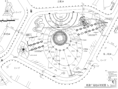 熊湖广场CAD总平面图,广场平面石材质布置平面图