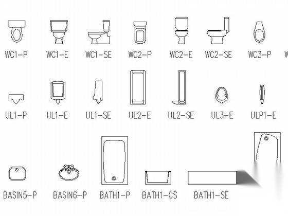 门及卫浴标准CAD图块