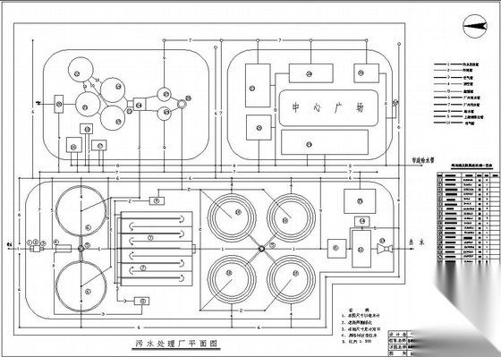 某污水处理厂平面图 市政给排水
