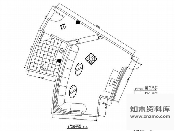 施工图夜总会九号包厢室内装修图