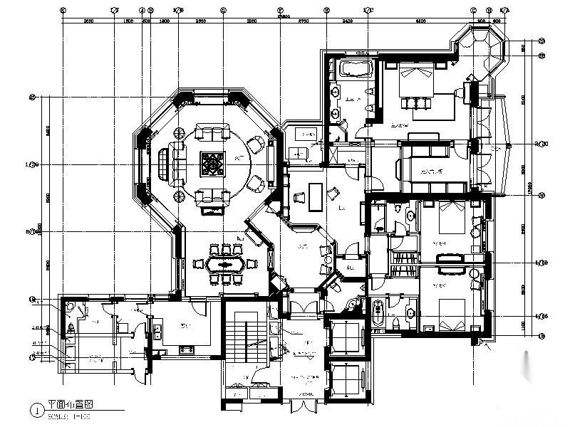 [上海]高档公寓标准层四居样板房施工图