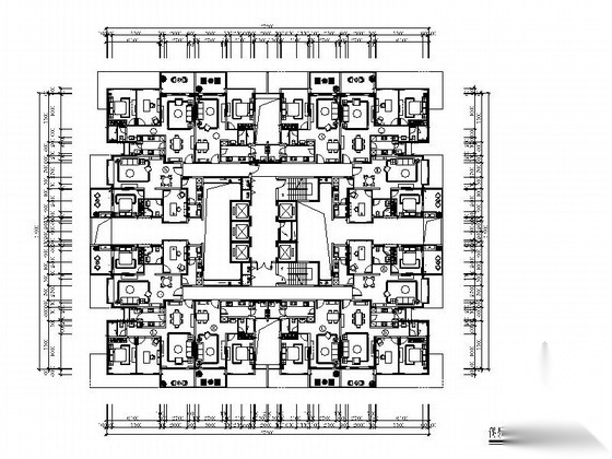 [深圳]某现代精装国际公寓偶数层户型室内竣工图