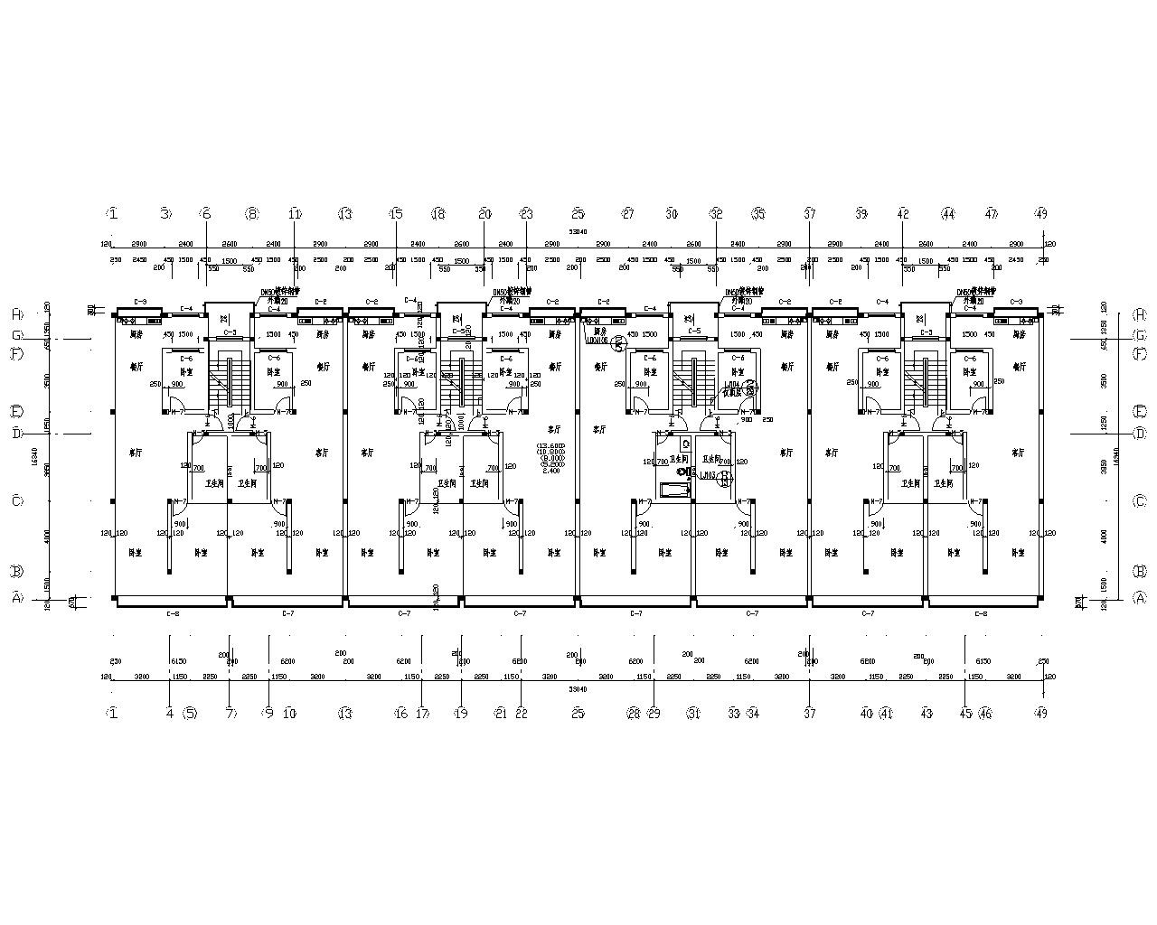 6层住宅楼全套砖混结构施工图（CAD）