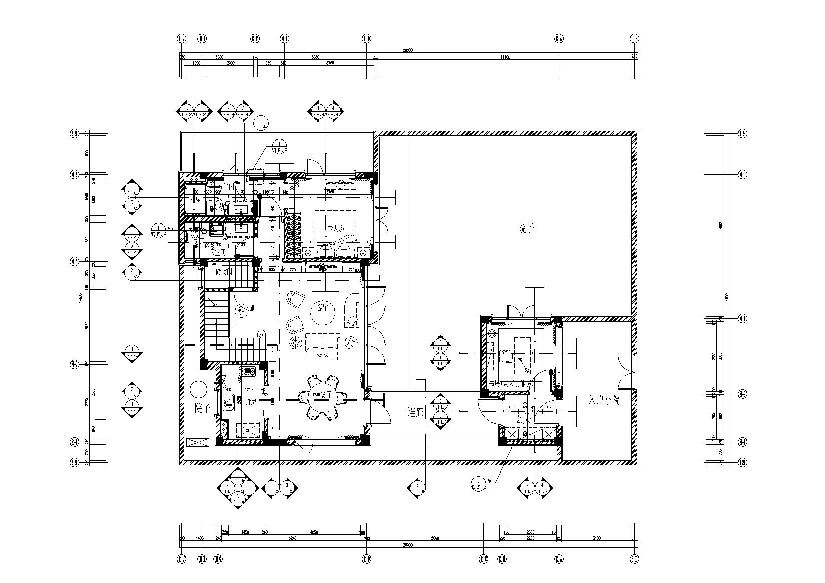 新古典_新中式四套样板间CAD施工图+效果图 平层