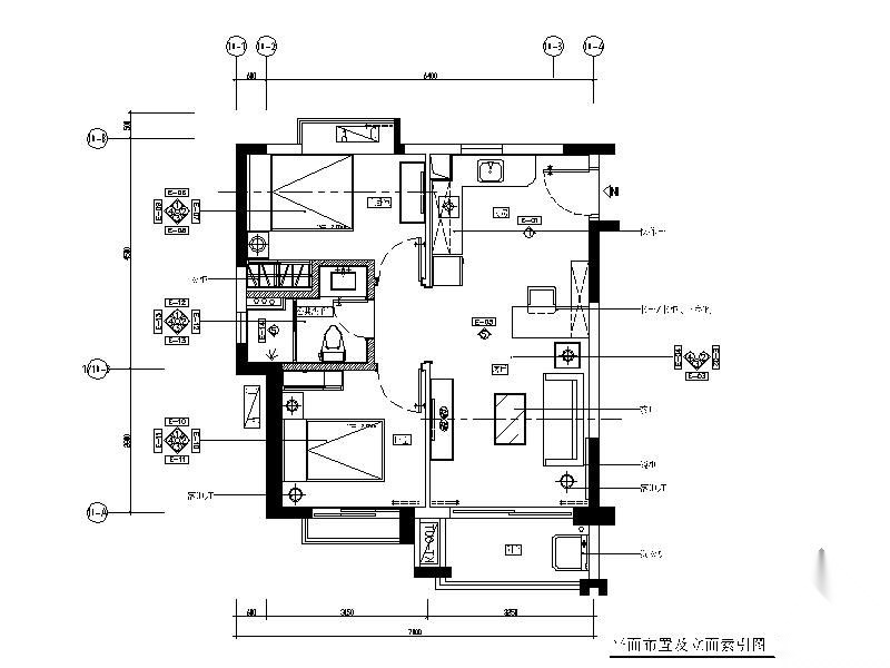 [广东]某商品房小户型两居室施工图6期 平层