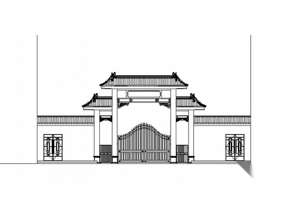 [陕西]某市国土资源局门房设计方案CAD图（含效果图）