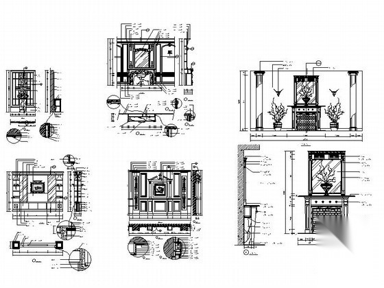 欧式壁炉CAD大样图下载