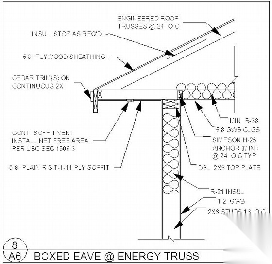 某木结构屋檐节点图 建筑通用节点