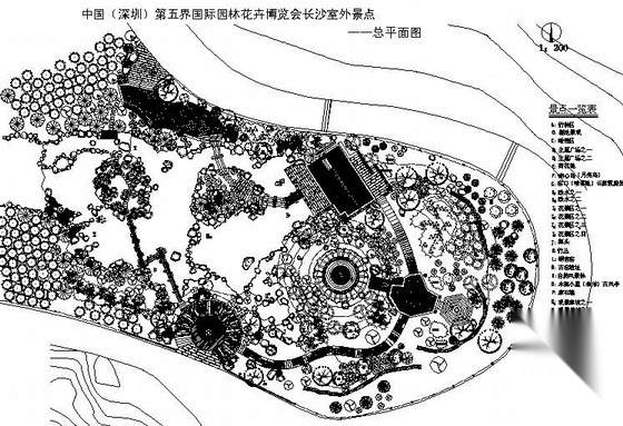 某国际园林花卉博览会长沙景点总平面图