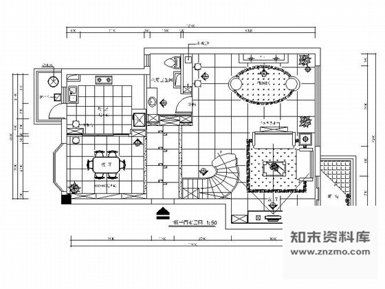 施工图现代华丽三层别墅室内设计装修图