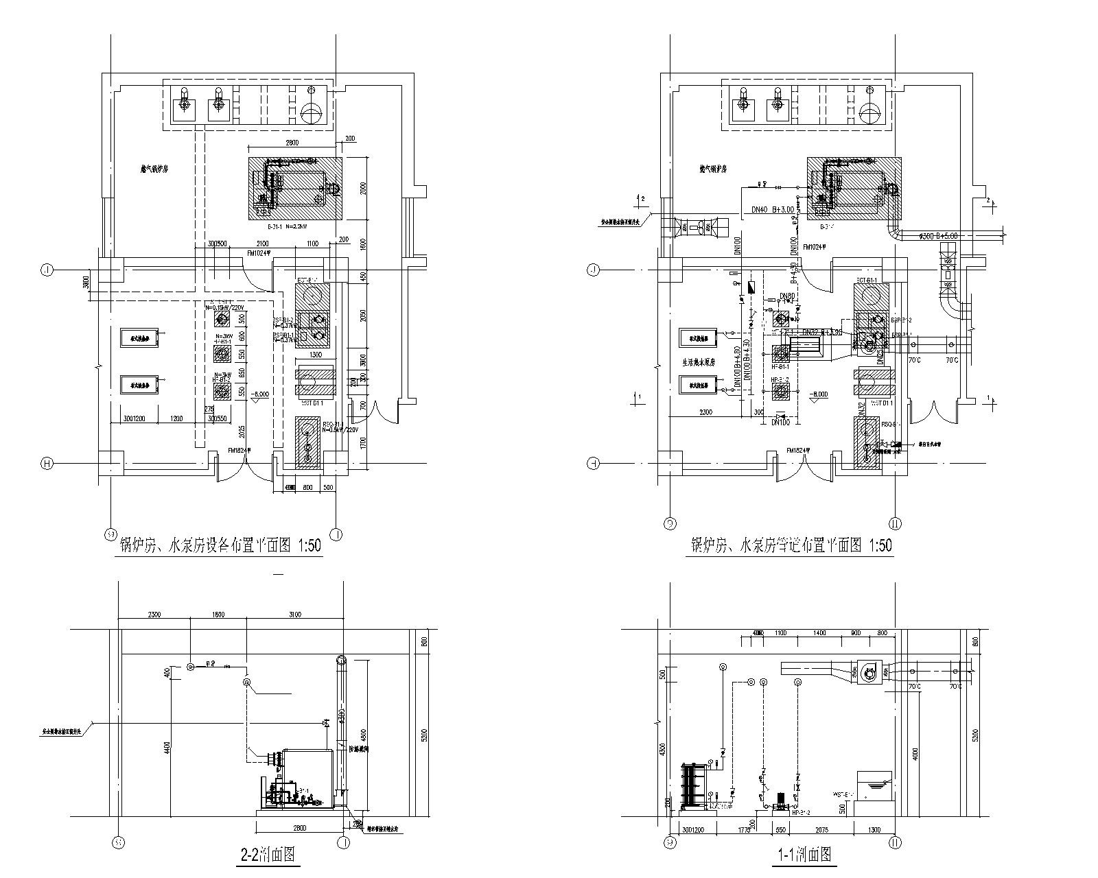 天水体育中心体育学校锅炉及换热站施工图 建筑暖通