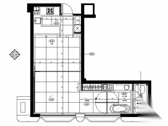 [浙江]现代简约一居室样板房装修设计图（含效果）