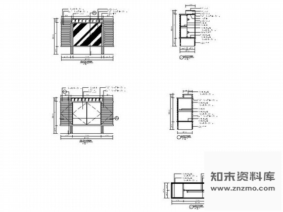 图块/节点现代时尚餐厅背景墙立面详图