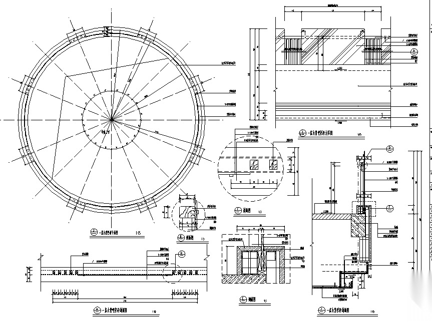 大堂环形栏杆节点详图