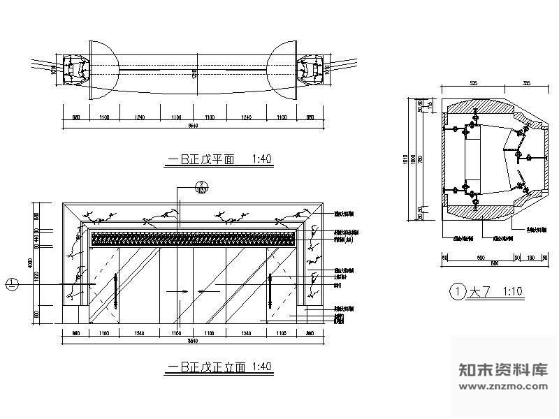 图块/节点酒店入口大门详图 通用节点