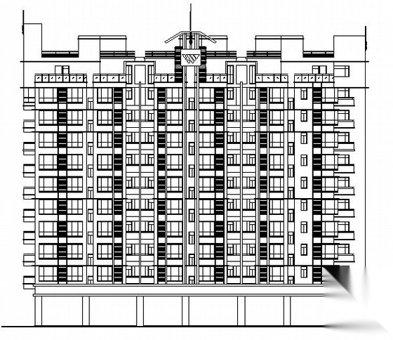 南京某十层1-3住宅楼建筑方案图