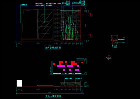 室内小景平面图CAD景观图纸 景观小品