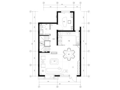 [天津]237㎡三居室下叠别墅装修设计施工图