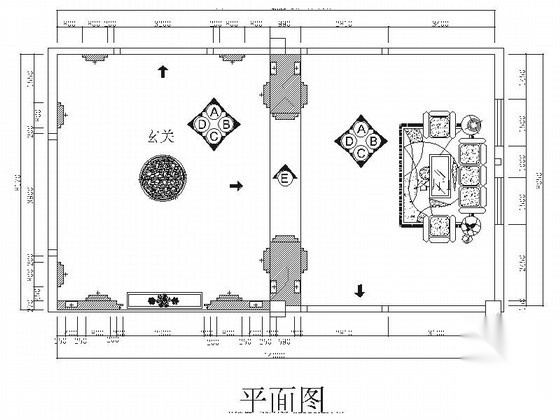 [广东]原创设计豪华欧式风格陶瓷展厅装修施工图（含效果...